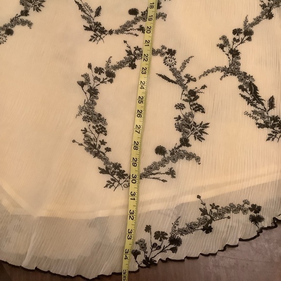 Ganni Butter Yellow & Black Floral Pleated Georgette Maxi Skirt Size 4 - Picture 8 of 9